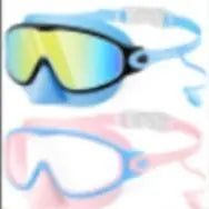 Swim Goggles 2 Pcs with Nose Cover for Ages 3-12+ Kids