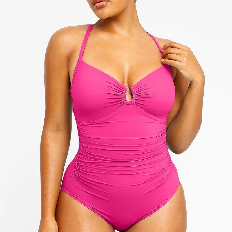 U-Ring Tummy Control One-Piece Swimsuit
