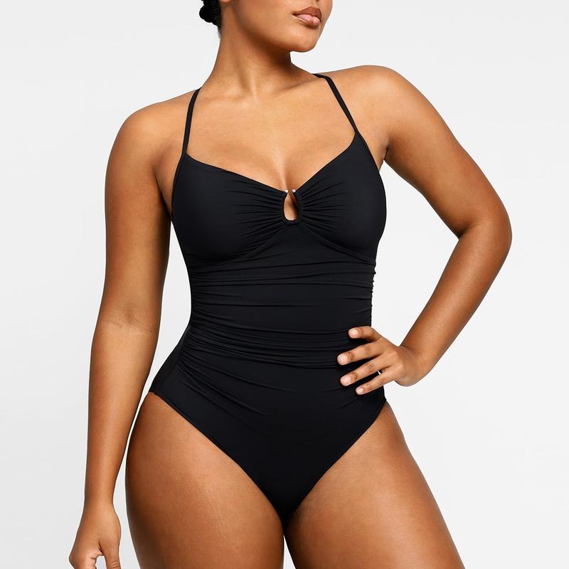 U-Ring Tummy Control One-Piece Swimsuit