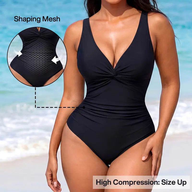 Ruched Tummy Control Shaping Swimsuit