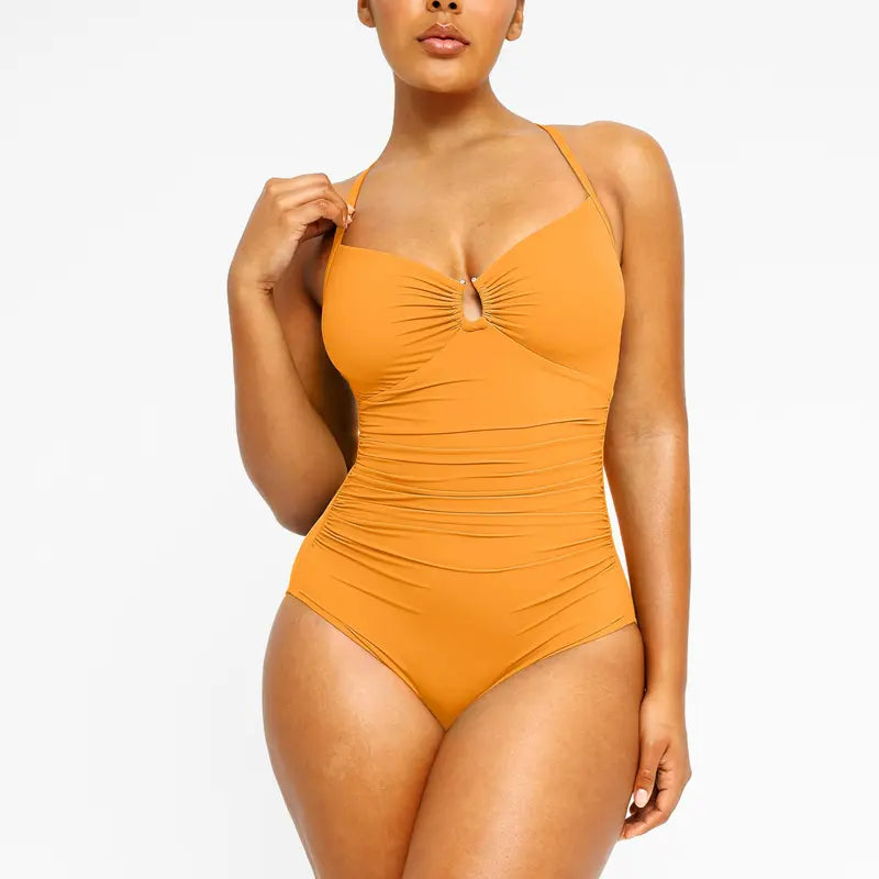 U-Ring Tummy Control One-Piece Swimsuit