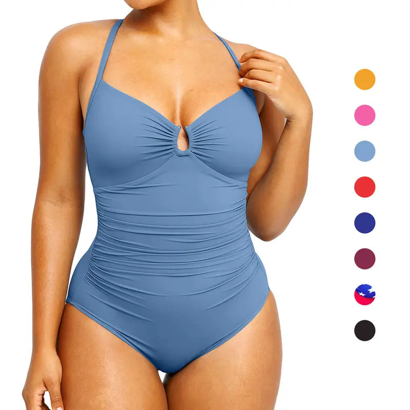 U-Ring Tummy Control One-Piece Swimsuit