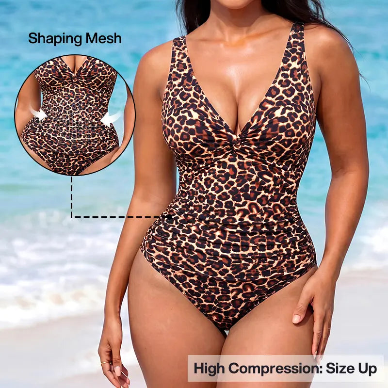 Ruched Tummy Control Shaping Swimsuit